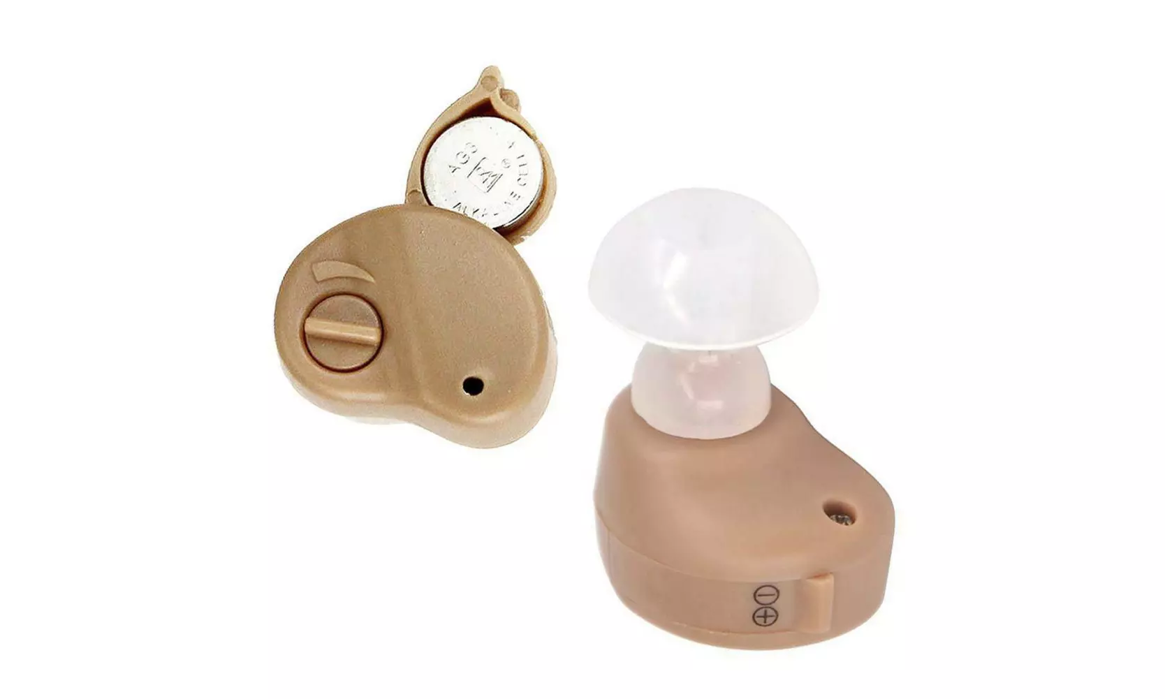2 x Small In Ear Hearing Aids Adjustable Tone Invisible Best Sound Amplifier Aid - Second Medium