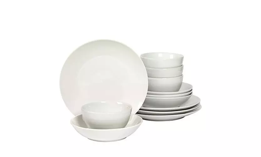 Denmark 12-Piece White Dinnerware Set  - Primary Image