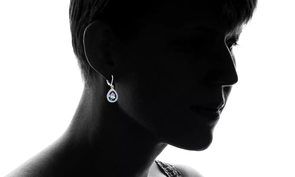 4.15 CTTW Pear-Cut Topaz and Diamond Drop Earrings