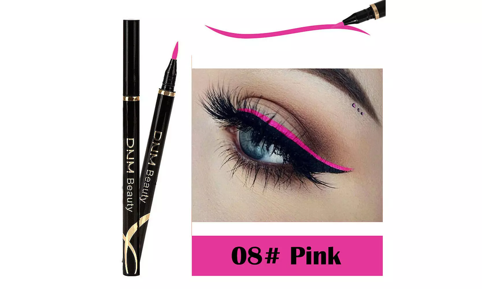 1-2 Pack Colorful Eyeliner Waterproof Long Lasting Liquid Eye Liner Pen Tool
