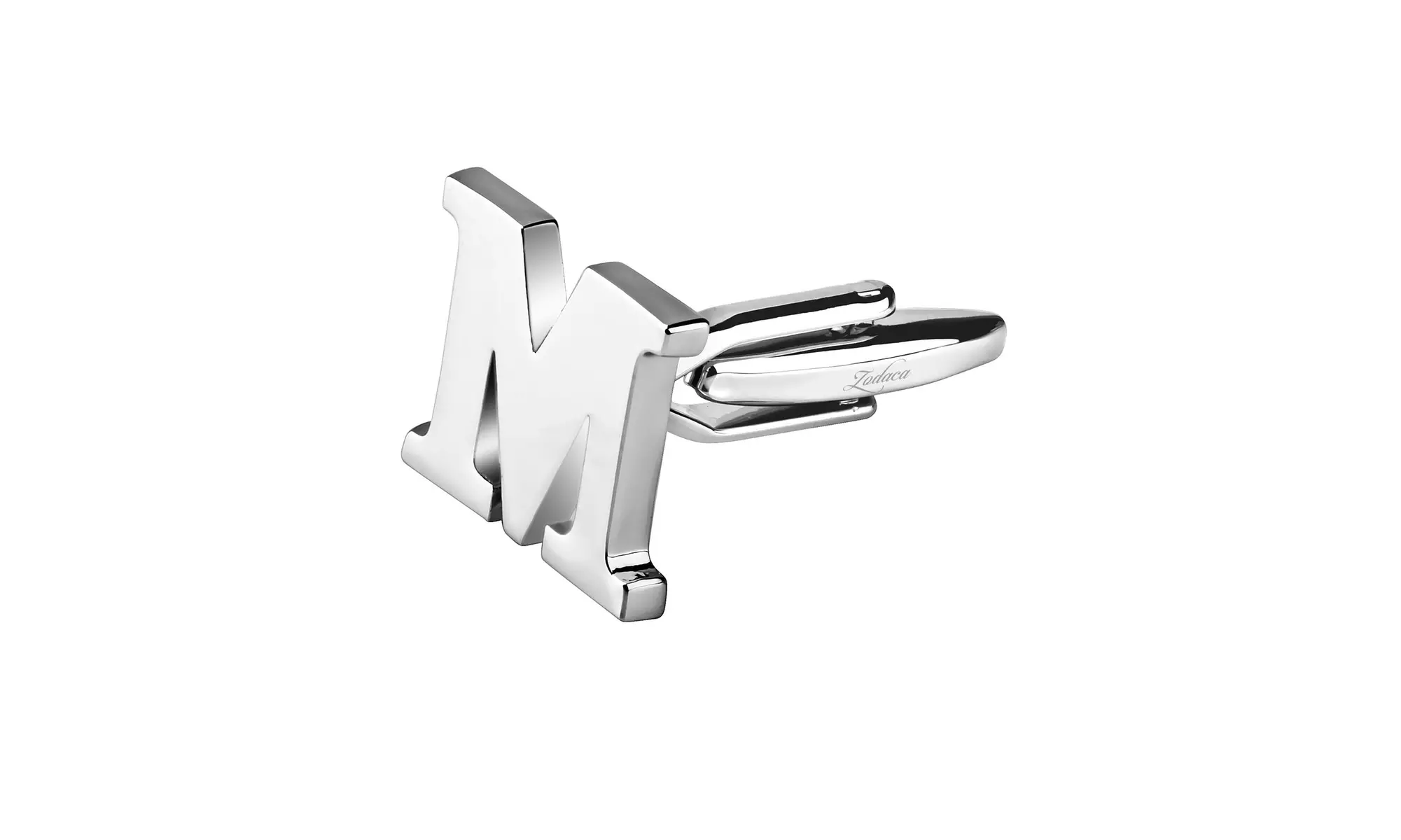 Zodaca Men's Initial "M" Alphabet  Silver Copper Cufflinks Cuff Links - Second Medium
