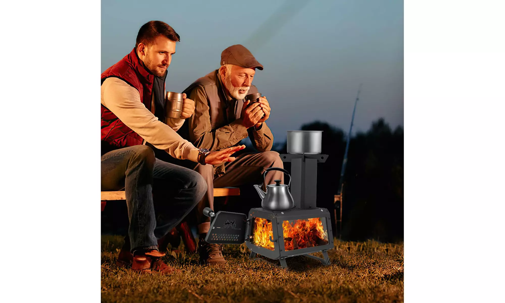 Costway Portable Wood Burning Stove Wood Camping Stove Heater