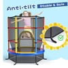 Image 35: Costway Youth Jumping Round Trampoline 55'' Exercise W/ Safety Pad Enclosure