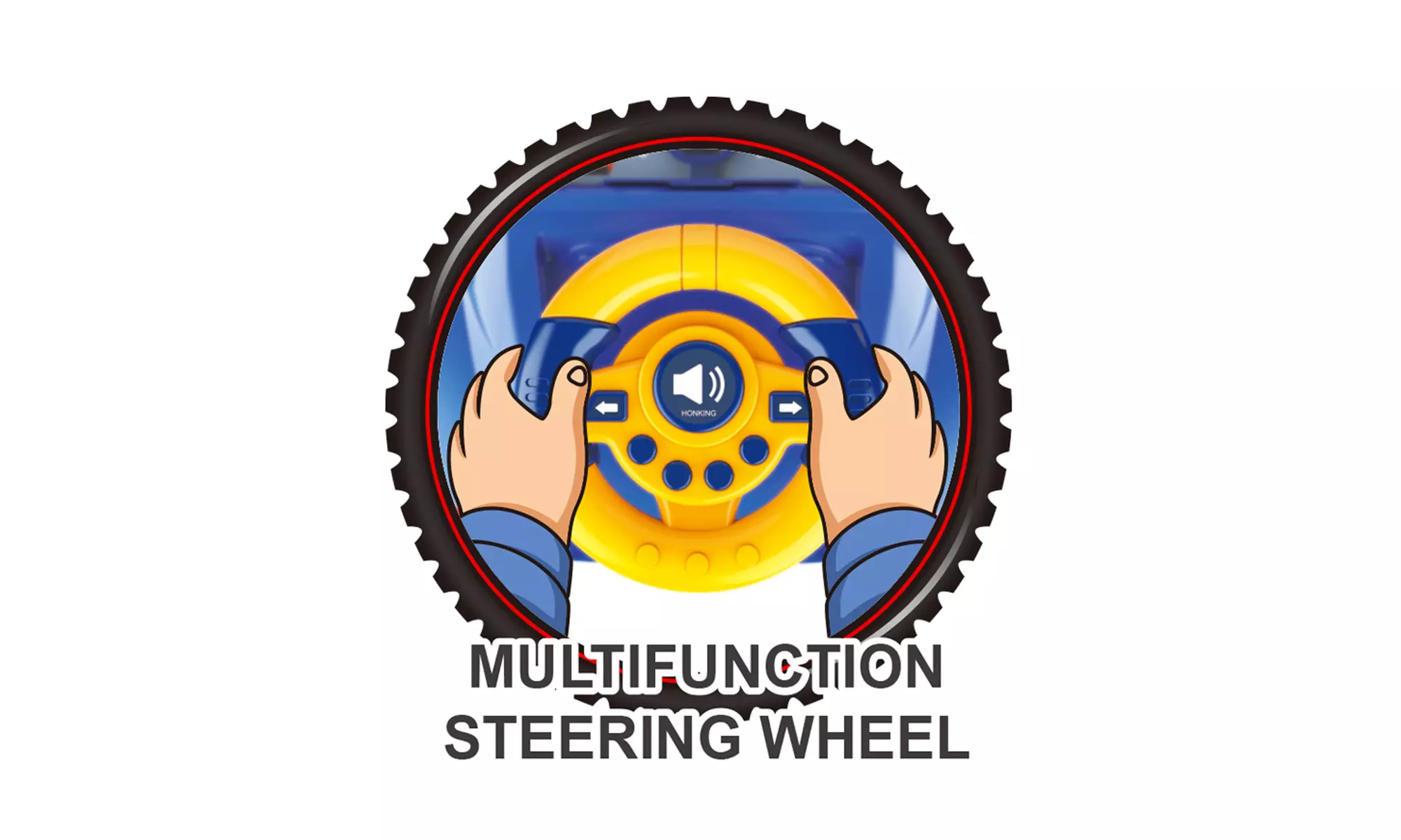 Zummy Electric Simulation Steering Wheel Toy Portable Car Adventure Games