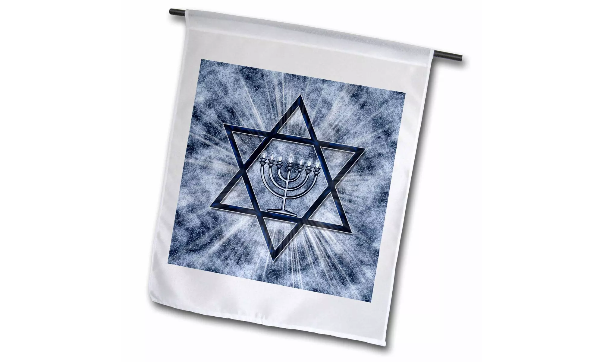  Garden Flag Hanukkah Menorah with Star of David in Blue - 12 by 18-inches  - Primary Image
