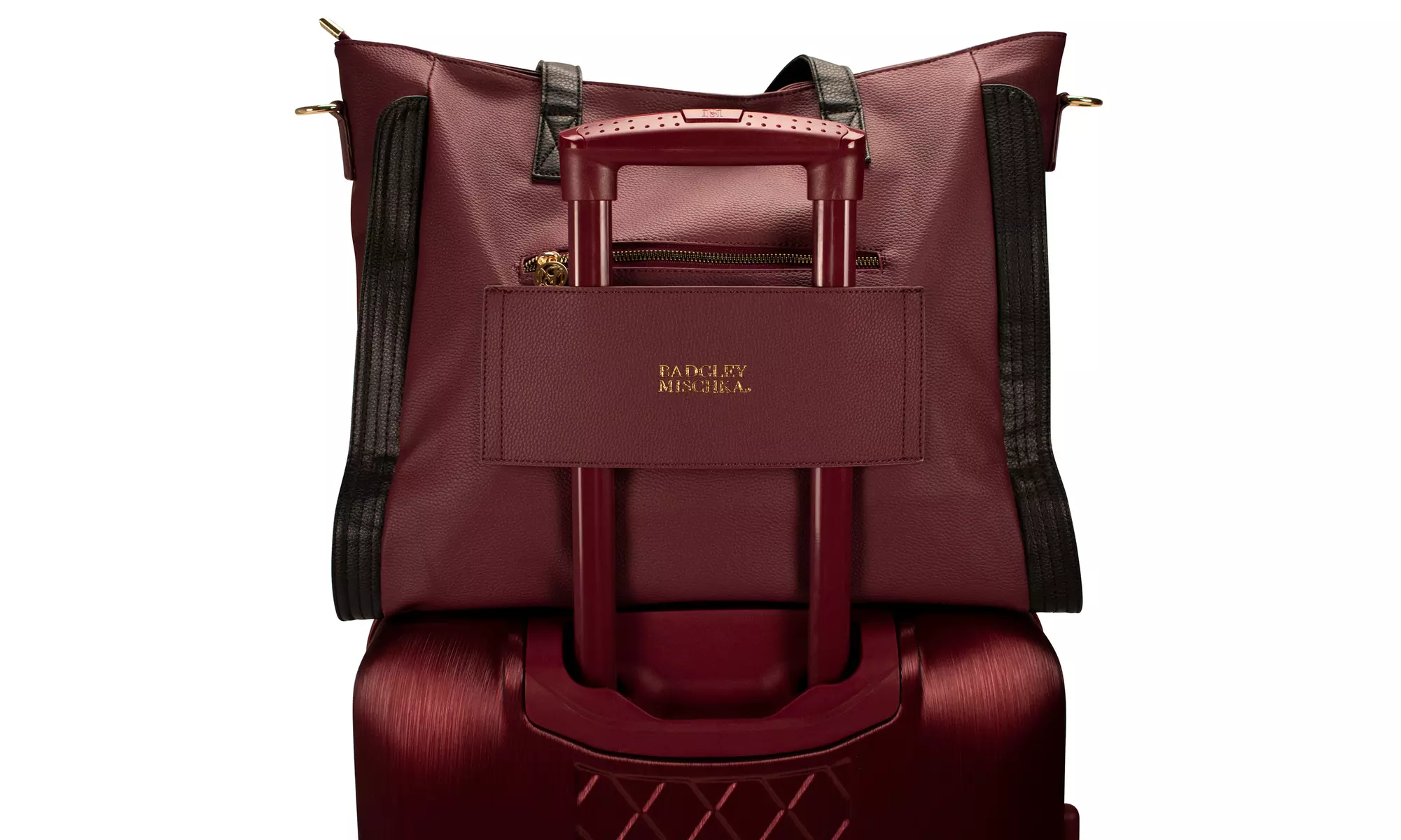 Badgley Mischka Rose Vegan Leather Weekender Tote  Bag 