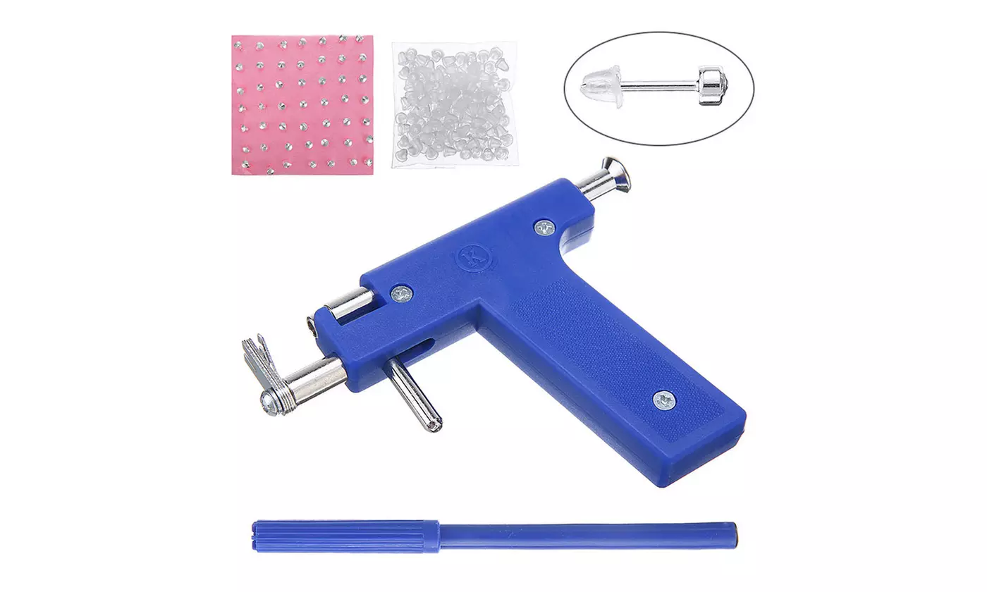 Ear Piercing Kit Stainless Steel Body Ear Piercing Tool Set with 98 Studs