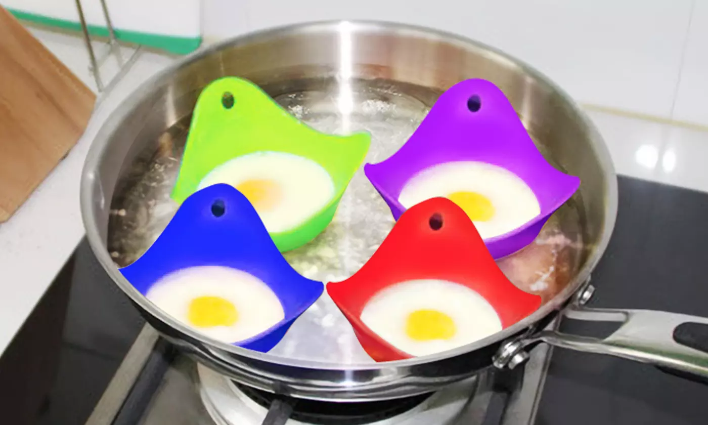 iMounTEK Egg Poachers Non-Stick Silicone Egg Poaching Cups (4-Pack or 8-Pack) - Primary Image