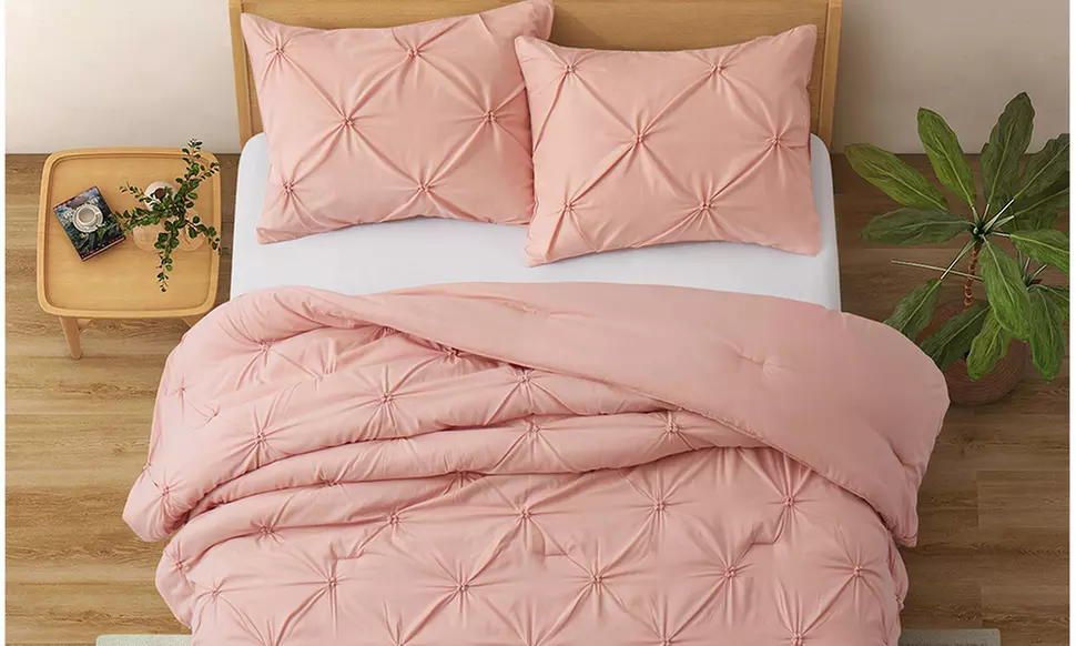 Peace Nest  2-3PC Pintuck Comforter Set