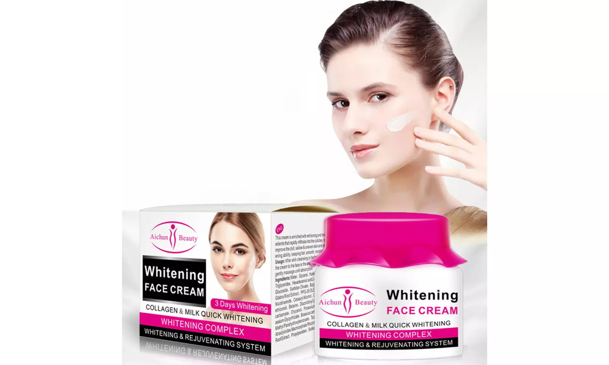Aichun Beauty Whitening Face Cream Collagen Milk Quick Rejuvenating System Skin - Primary Image