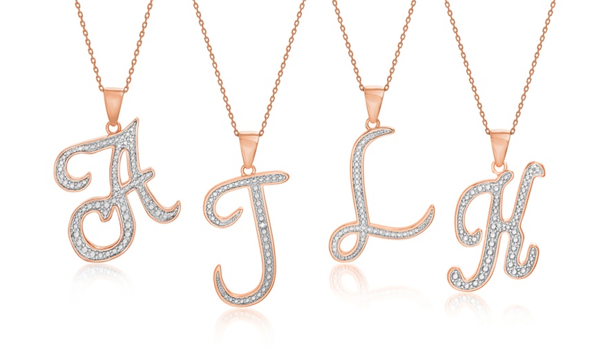 diamond accent initial necklace