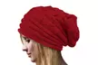 Women Men Beanie Winter Knitted Hat Unisex Folds Solid Color Hip-Hop Beanie - Second Medium