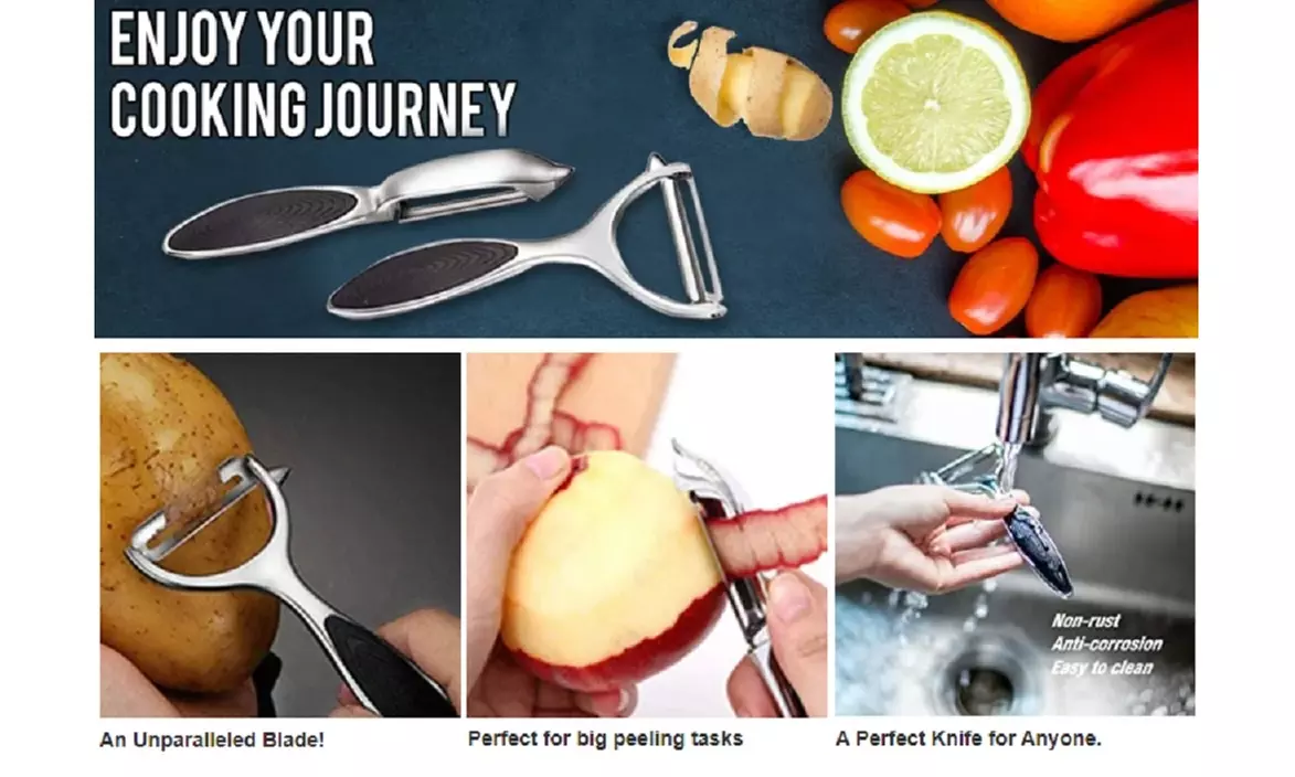 2 Ps Vegetable & Fruit Peeler Set- Stainless Steel Potato Peeler Non-Slip Handle