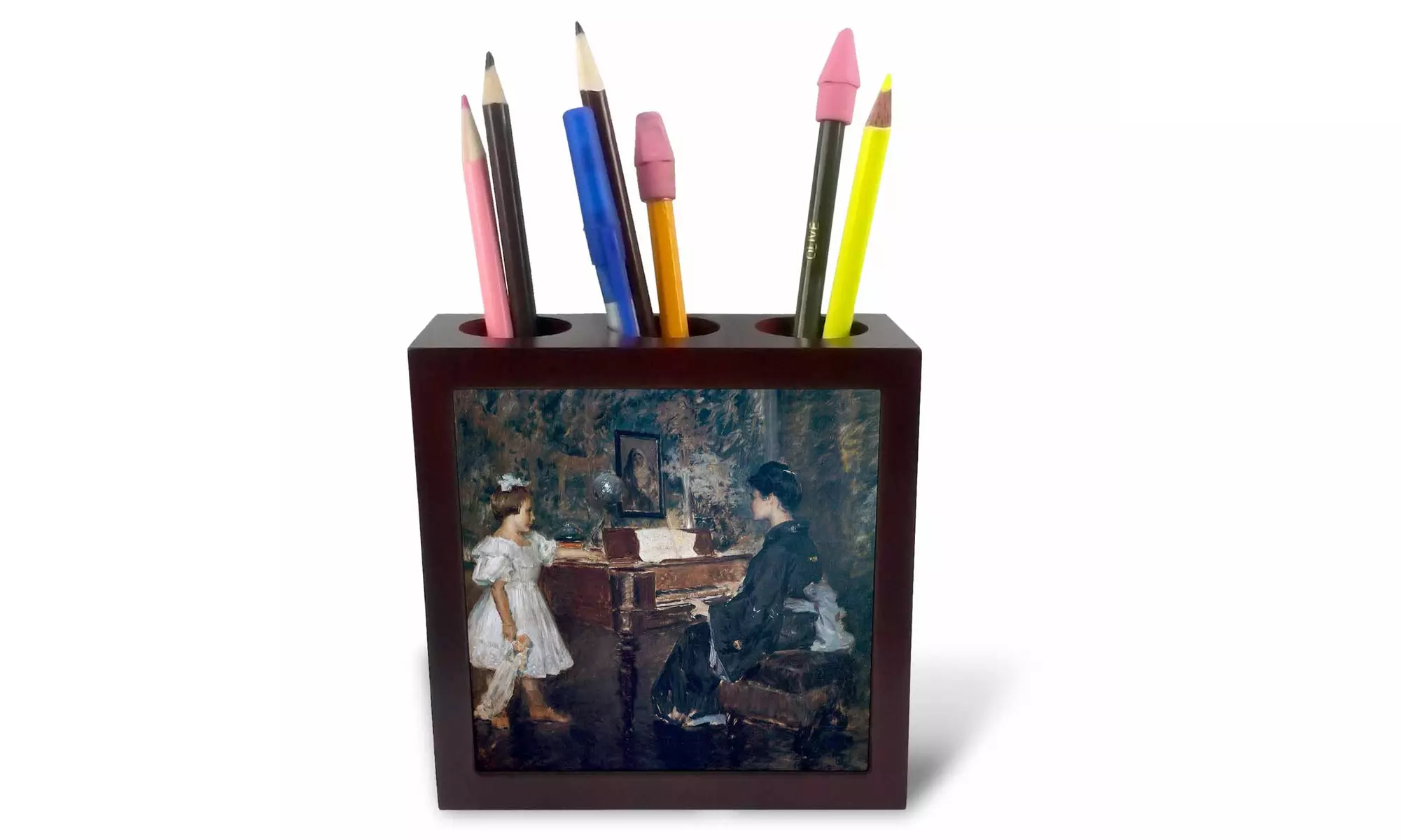  Tile Pen Holder - The Music Lesson , c. 1906 by William Merritt Chase Piano  - Primary Image