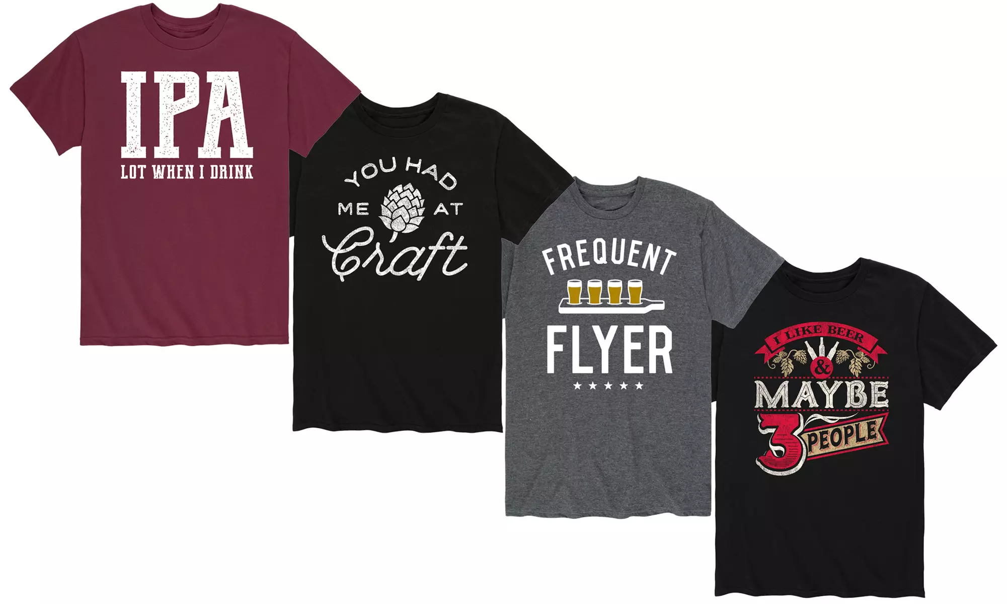 Men's Short Sleeve Crew Neck T-Shirt With Craft Beer And Brewery Graphics  - Primary Image