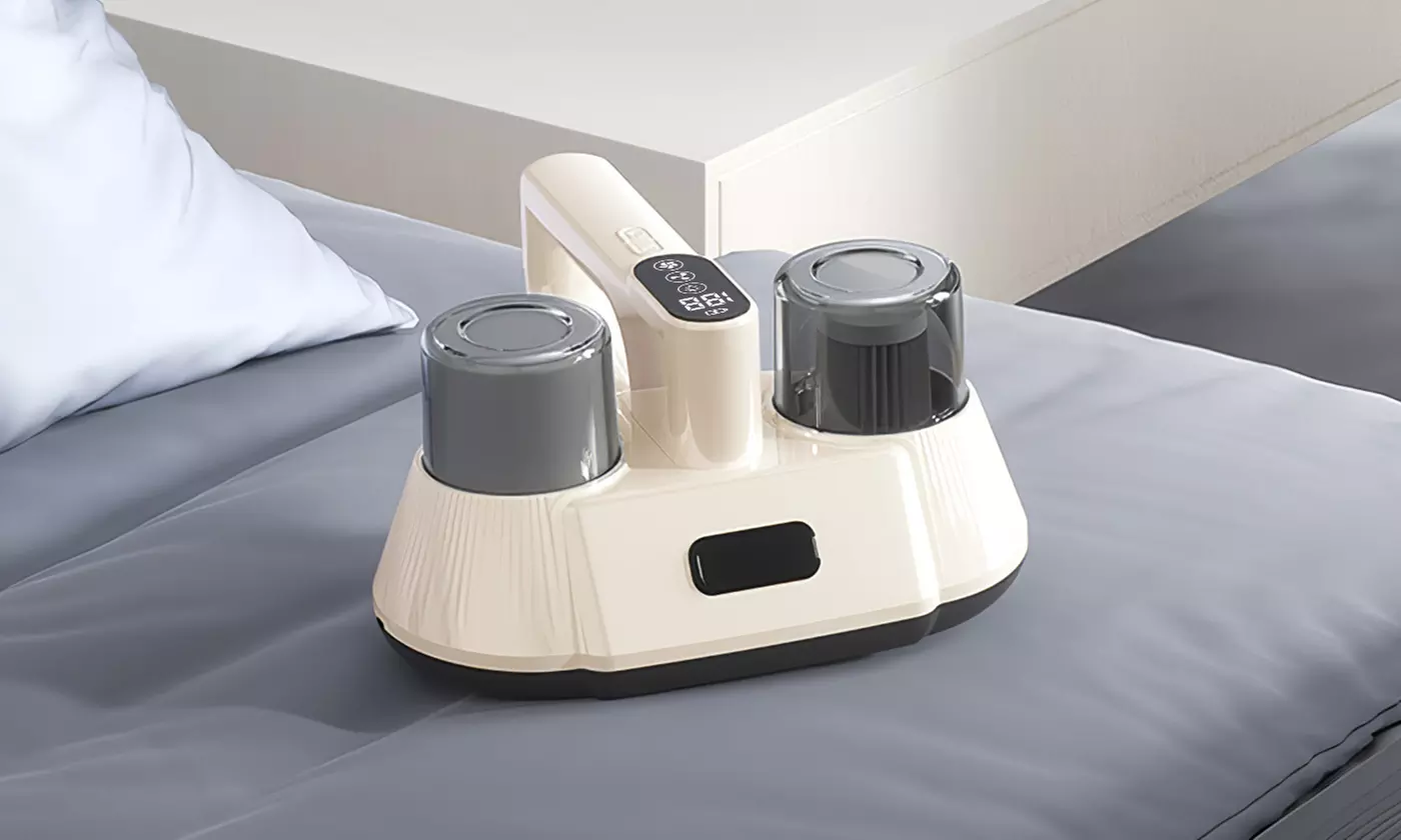 NewHome Cordless Bed Vacuum with UV-C Sanitization and Double-Cup Filtration