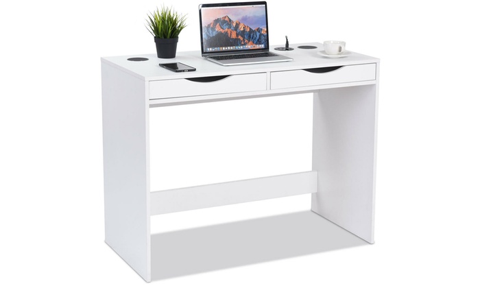 Modern Writing Computer Desk Bluetooth Speakers Drawer Usb