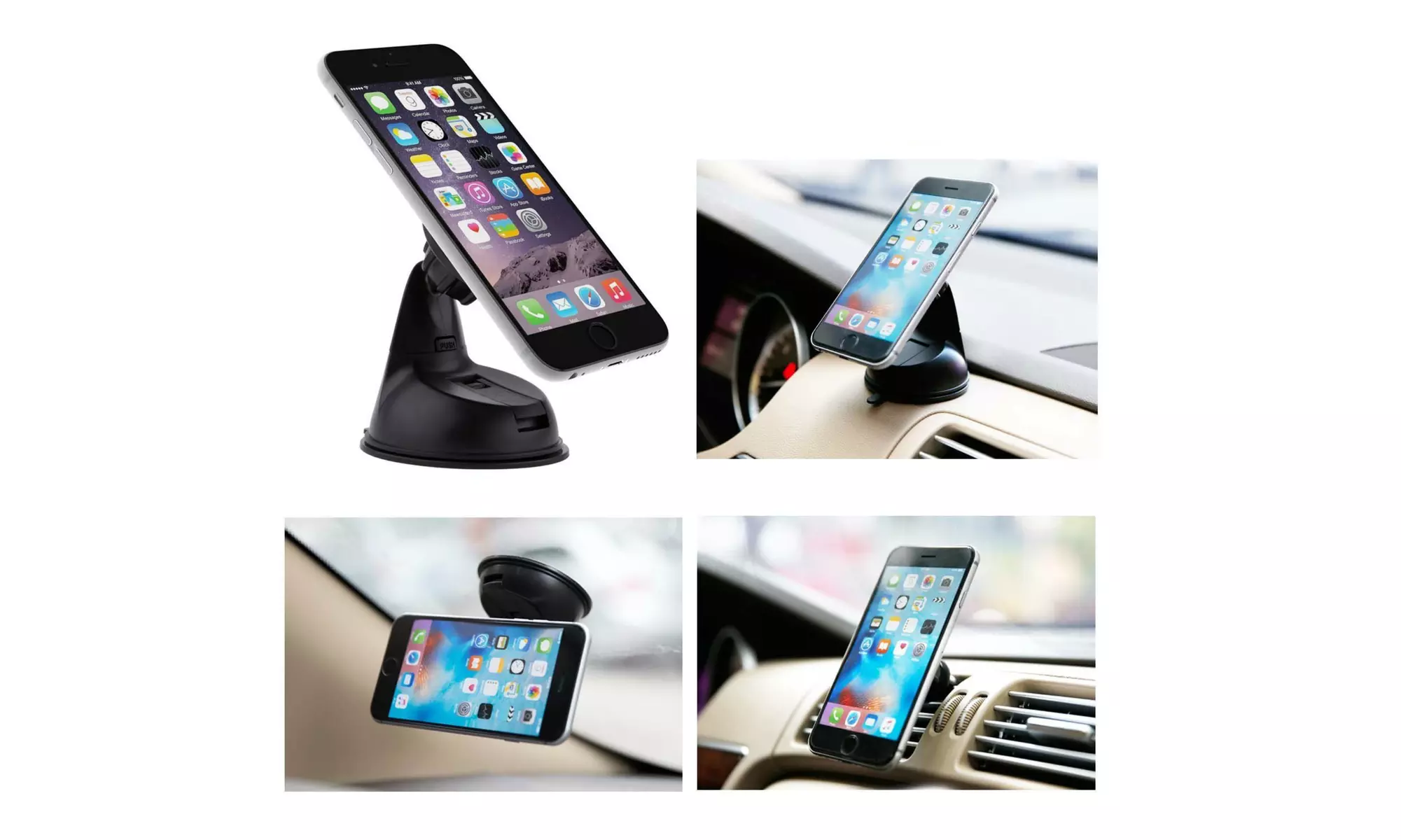 Universal 3 in 1 Dashboard /Windshield /Vent Magnetic Phone Car Mount - Primary Image