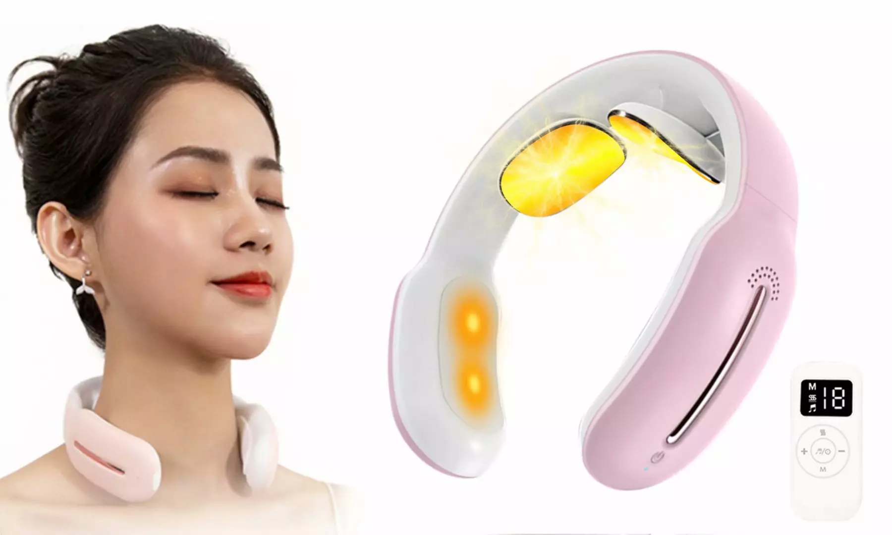 Neck Massager Smart Electric Pulse Neck Deep Tissue Trigger Heat Massager  - Second Medium