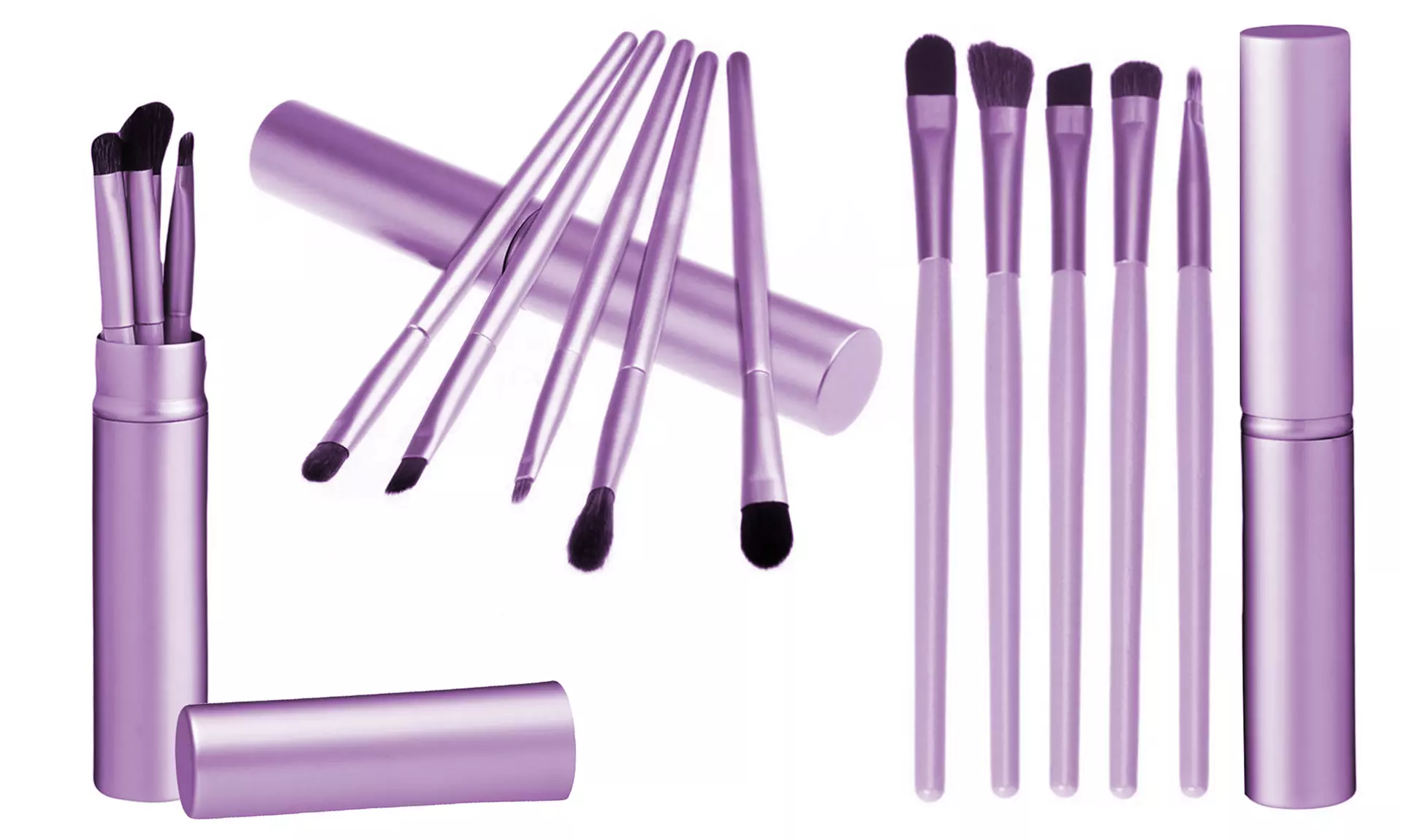 Superb Eyeshadow Makeup Brush Set with Tin Cylinder Case - 5 Piece 