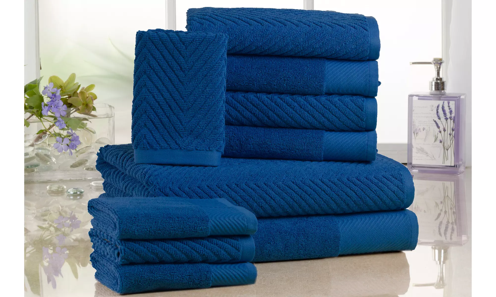 Elegance Spa 100% Cotton 600 GSM Jacquard Towel Set (10-Piece) - Primary Image