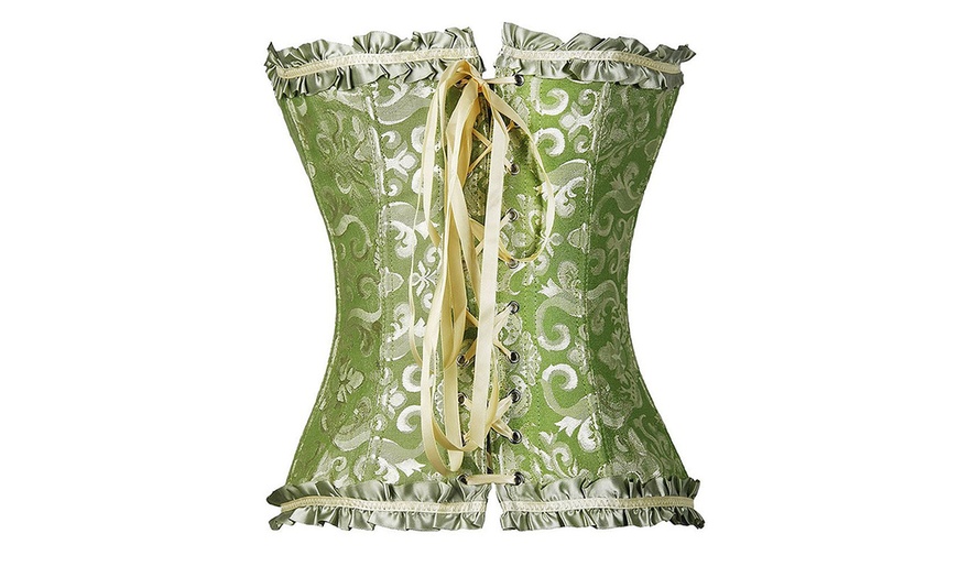 Image 2: Blue and Green Floral Corsets