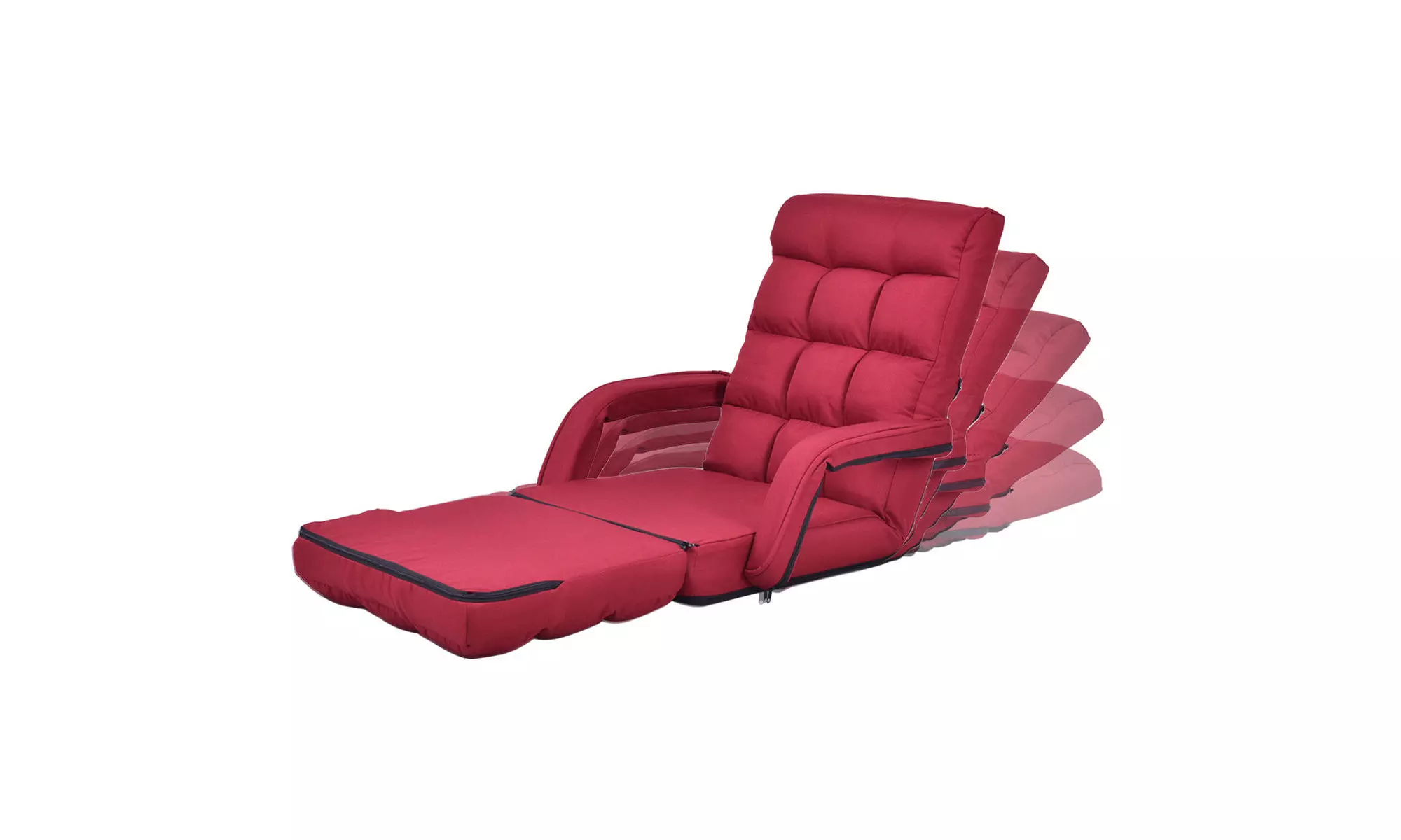 Costway Lazy Sofa Lounger Bed Floor Chair Sofa with Armrests and pillow