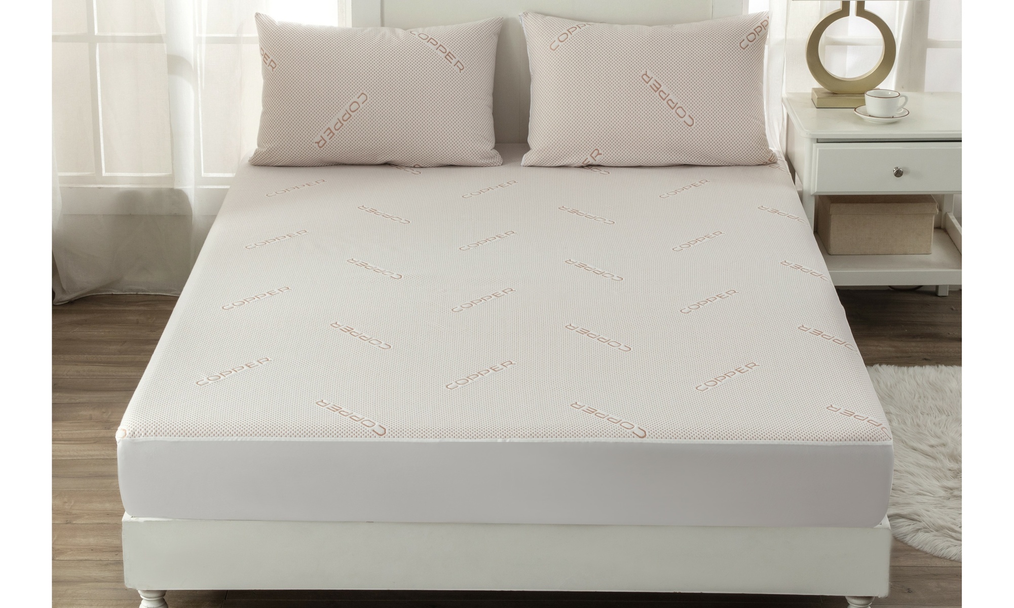 Bibb Home Copper Infused Waterproof Mattress Pad
