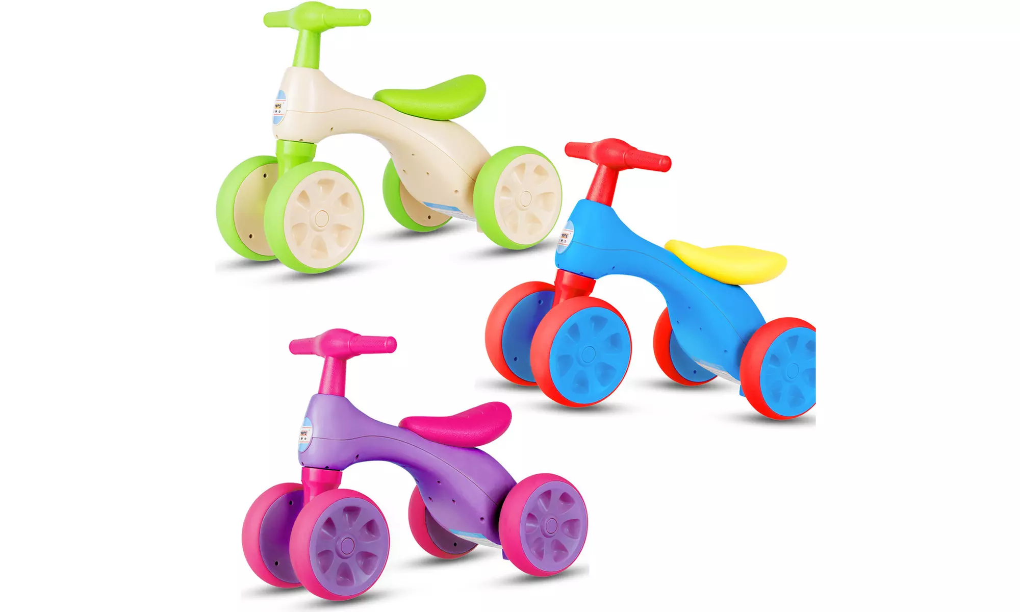 Costway Baby Balance Bike-No Pedal Bicycle Walker 4 Wheels Indoor/Outdoor - Primary Image