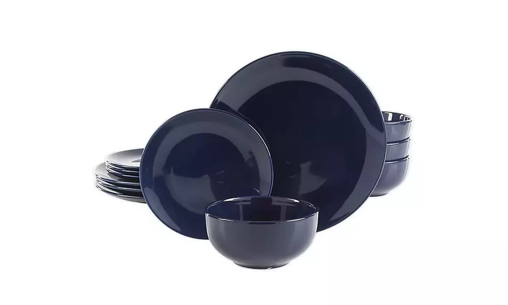 Simply Essential Coupe 12-Piece Dinnerware Set in Navy - Primary Image