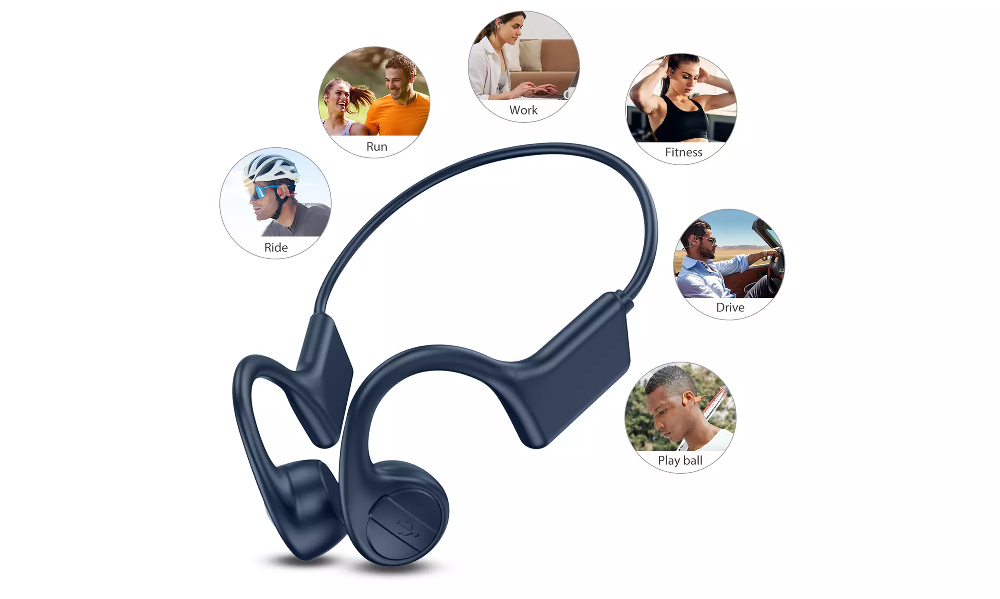 Open-Ear Bluetooth Bone Conduction Headphones Sweat Resistant Wireless Earbuds