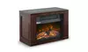 750W Mini Hearth Portable Fireplace Flame Log Wood Comfort Space Room Warmth
