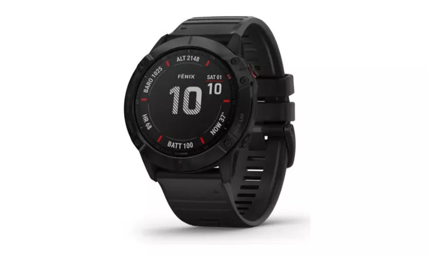 Garmin fenix 6 Pro Multisport GPS Smartwatch (Black with Black Band) - Primary Image