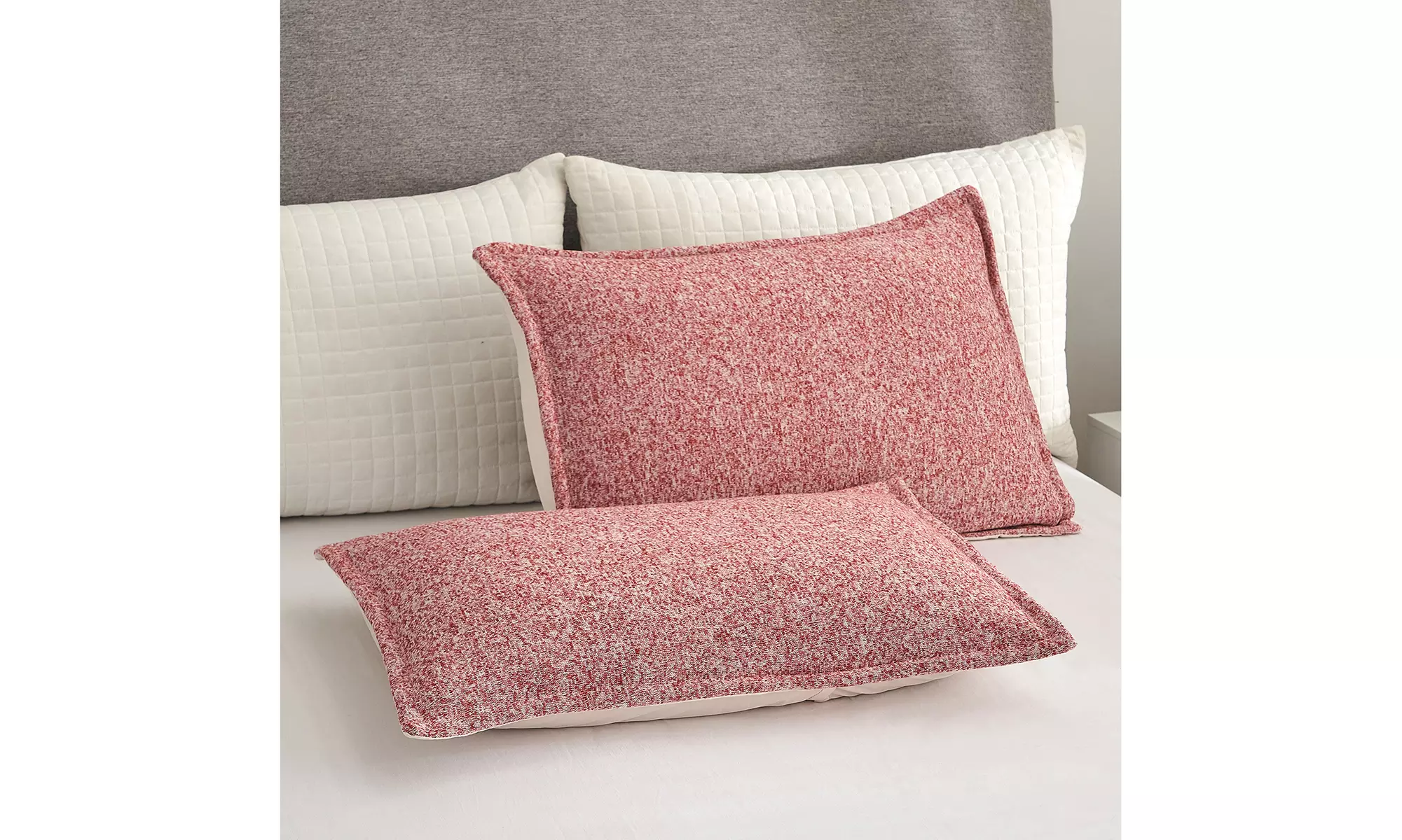 2-3 Piece Knit Weave Bed Blanket Set,Lightweight Fuzzy Jersey Blanket With Shams