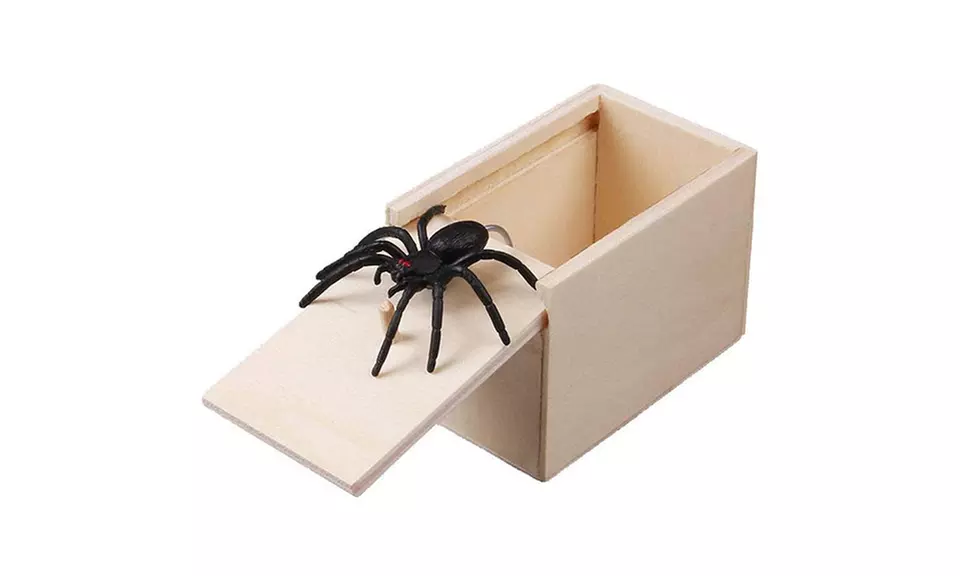 Wooden Prank Spider Scare Box - Primary Image