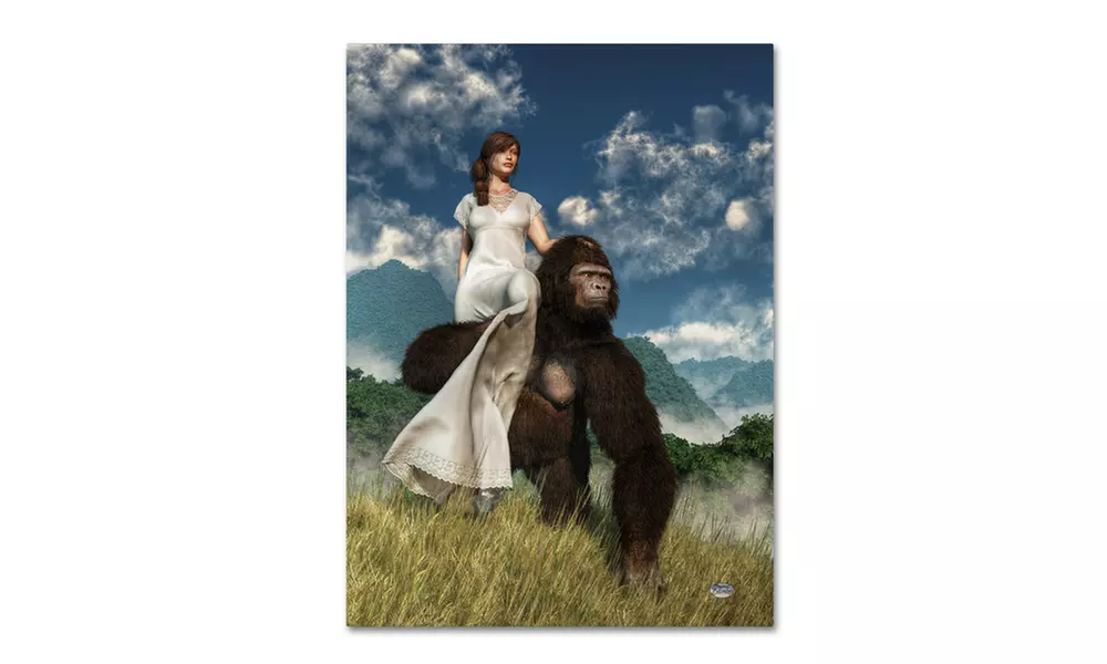 Daniel Eskridge 'Ape And Girl' Canvas Art - Primary Image