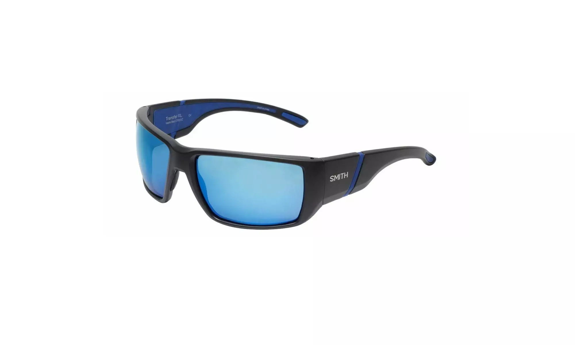 Smith Optics Men Sunglasses Transfer XL Black Chromapop Polarized Blue Mirror - Primary Image