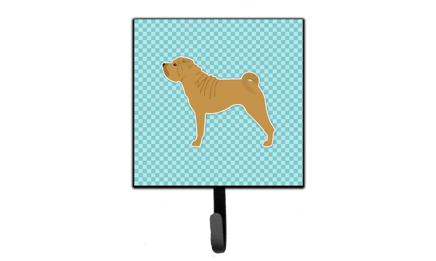 Carolines Treasures BB3752SH4 Shar Pei Checkerboard Blue Leash or Key Holder - Primary Image