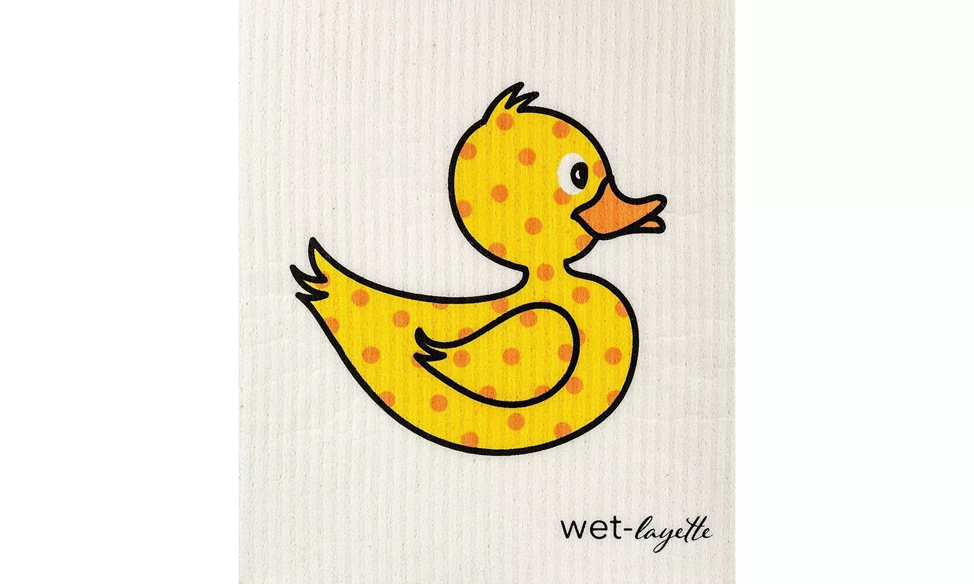 Wet-It Layette Yellow Duck Polka Dot Swedish Bathroom Baby Towel Wash Cloth - Primary Image
