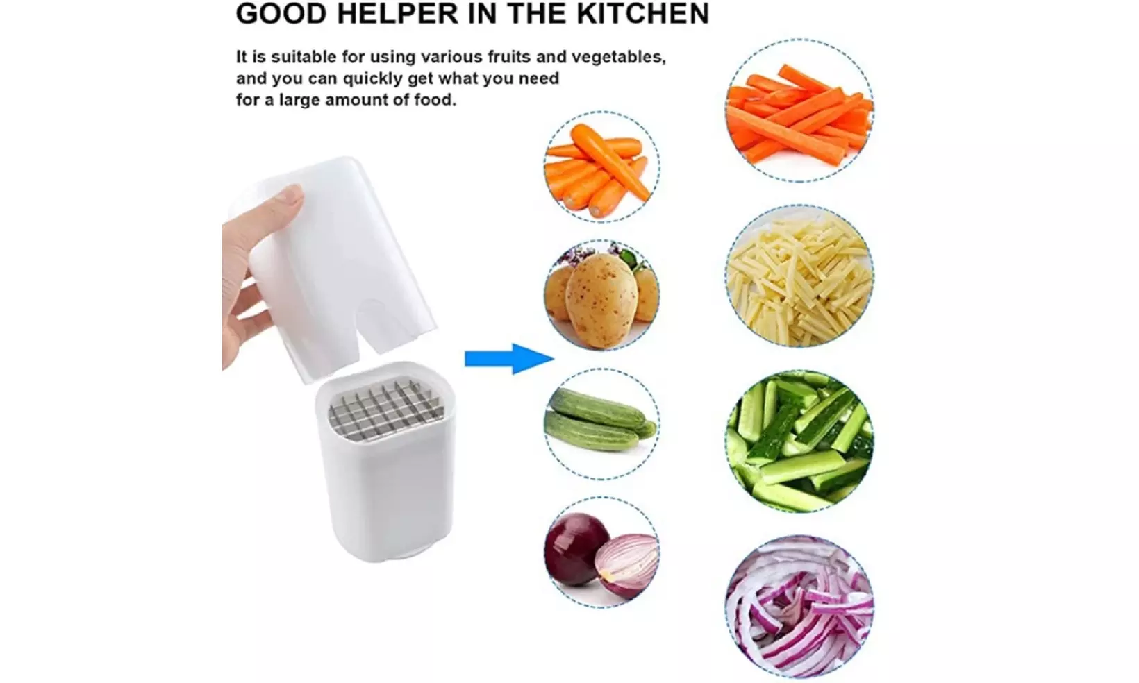 Potato Fries Cutter-Easy French Fry Cutter Vegetable Fruit Dicer Kitchen Tool