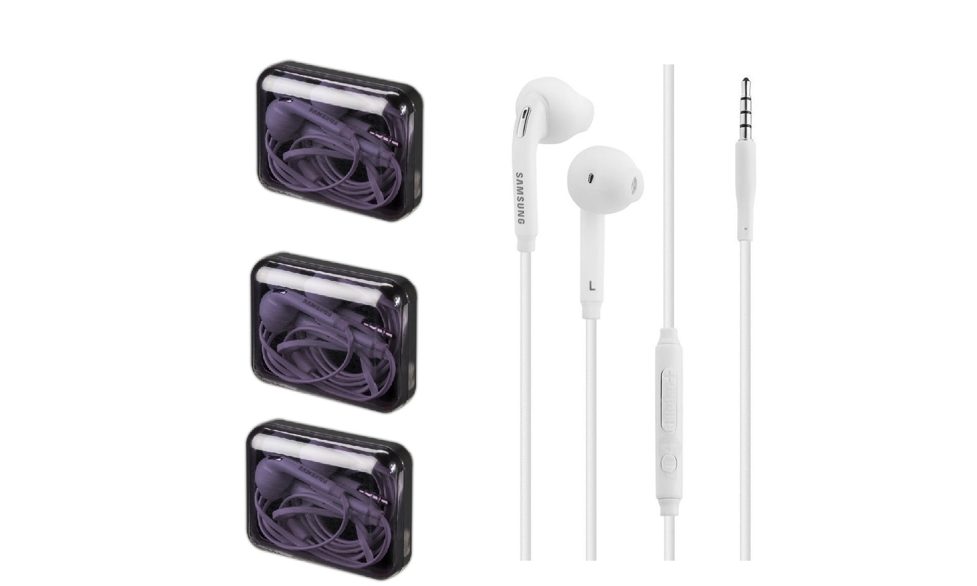 Samsung Galaxy Headset Earphone Earbuds with Remote Mic in Jewel Box (3-Pack) - Primary Image