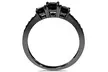 1 1/5 CT Black Diamond 3 Stone Ring 10K Black Gold - Second Medium