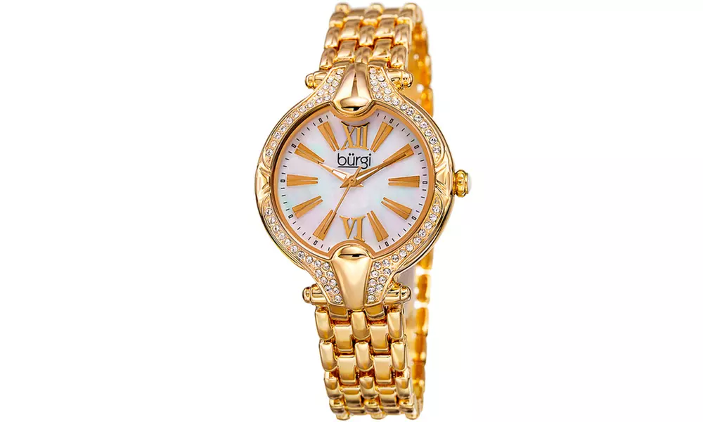Burgi Women's Easy-to-Read Bracelet Watch With Crystals From Swarovski BURGP163 - Primary Image