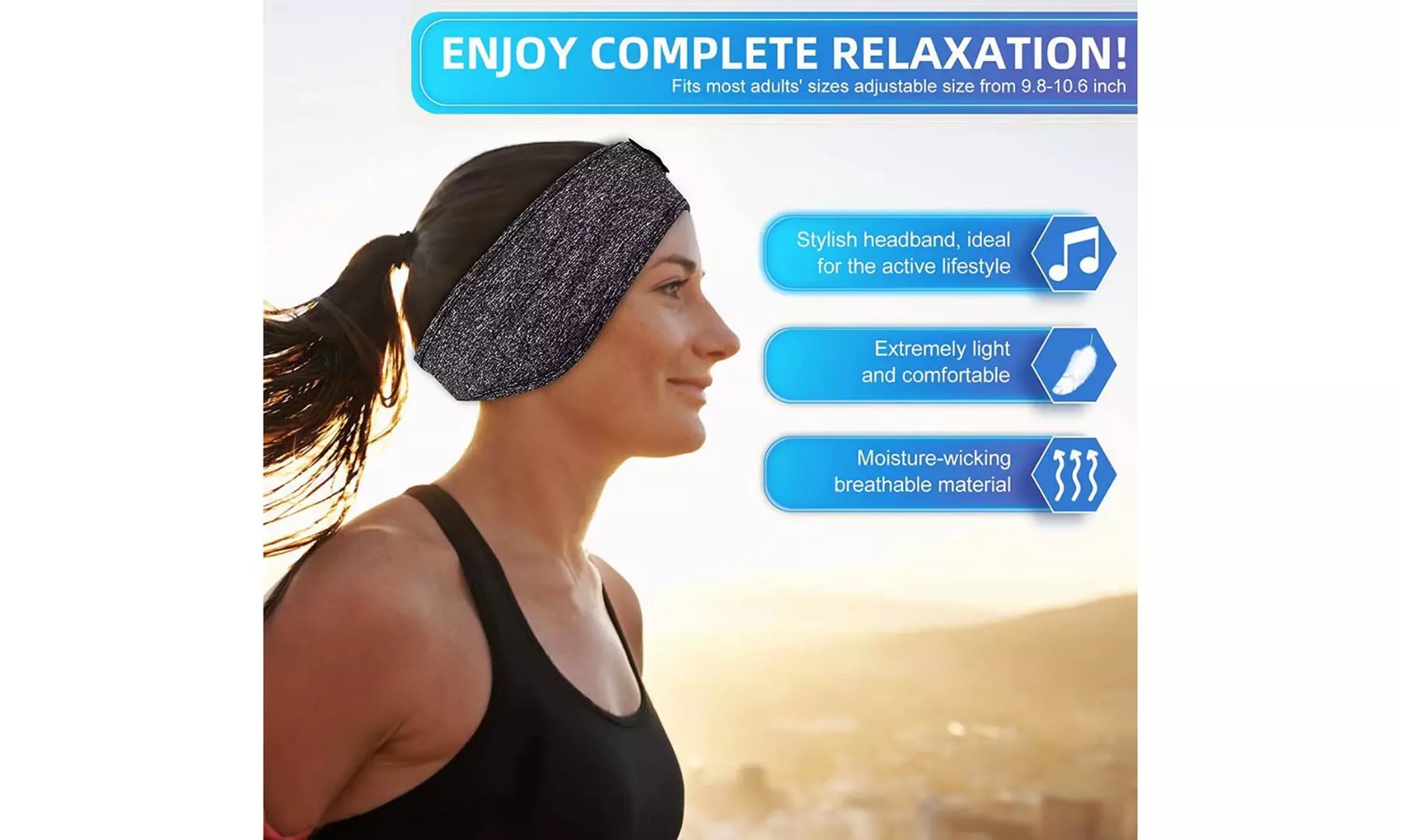 Sleep Headphones Bluetooth Soft Elastic Sleeping Wireless Music Sport Headbands