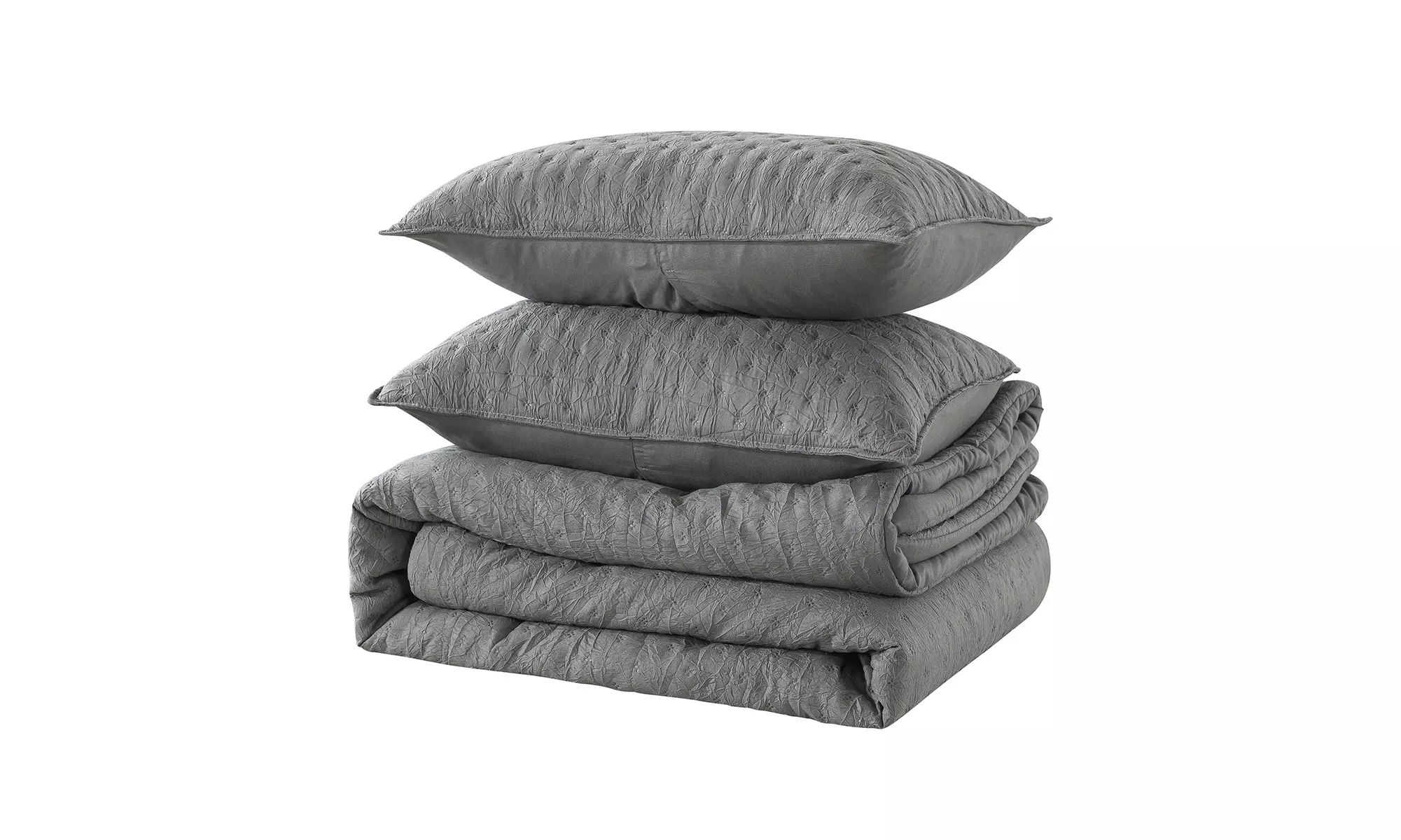 JML 2-3 Piece Bedding Comforter Set Embossed Creased Comforter With Pillow Shams