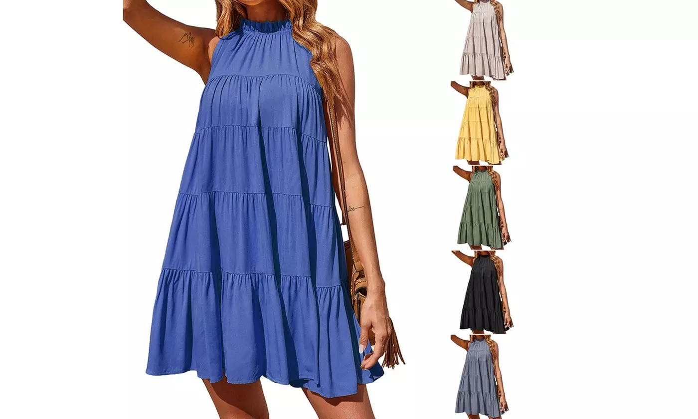Bohuma Women's Ruffle Tiered Swing Dress - Primary Image
