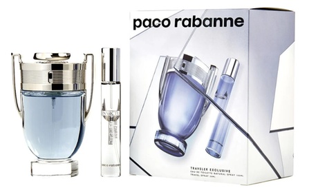 Paco Rabanne Invictus 3.4 EDT Spray And 20ml Mini Gift Set Men 3.4 Woody Spray Eau De Toilette