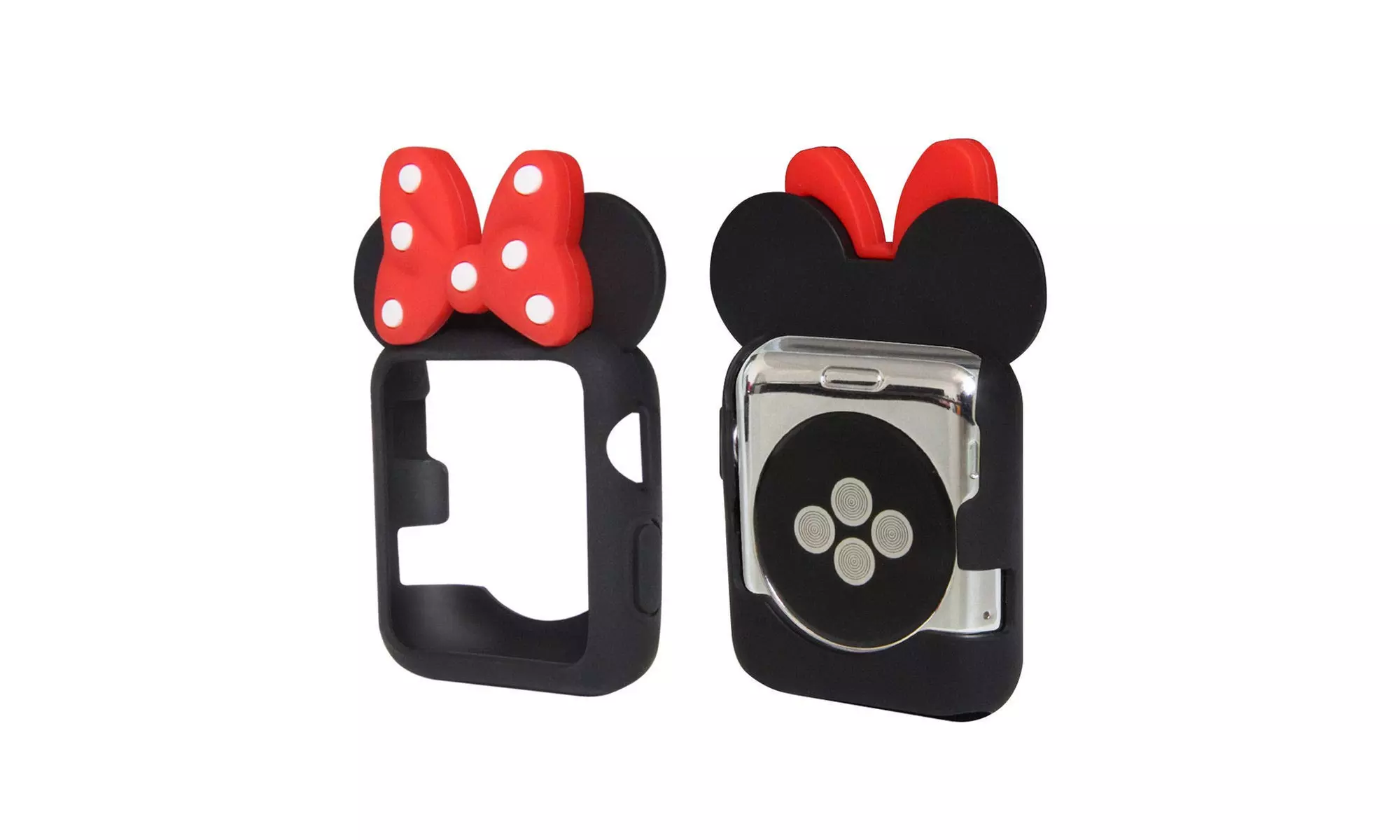 Mouse Ears W/ Bow 3d Bumper Cartoon Gel Cover Character Case for Apple iWatch