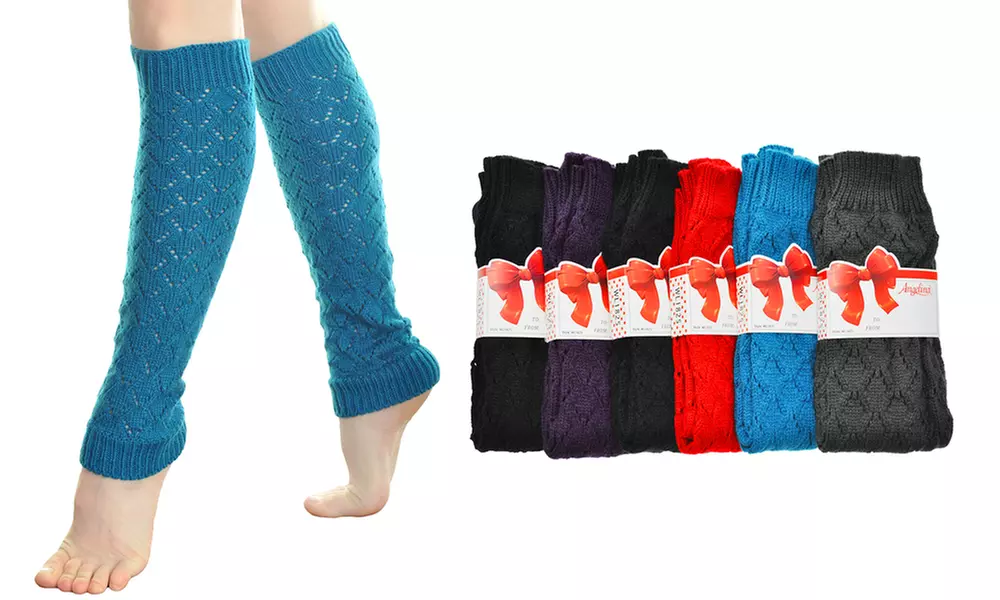 Angelina Cable Knit Cozy Leg Warmers (6-Pairs) - Second Medium
