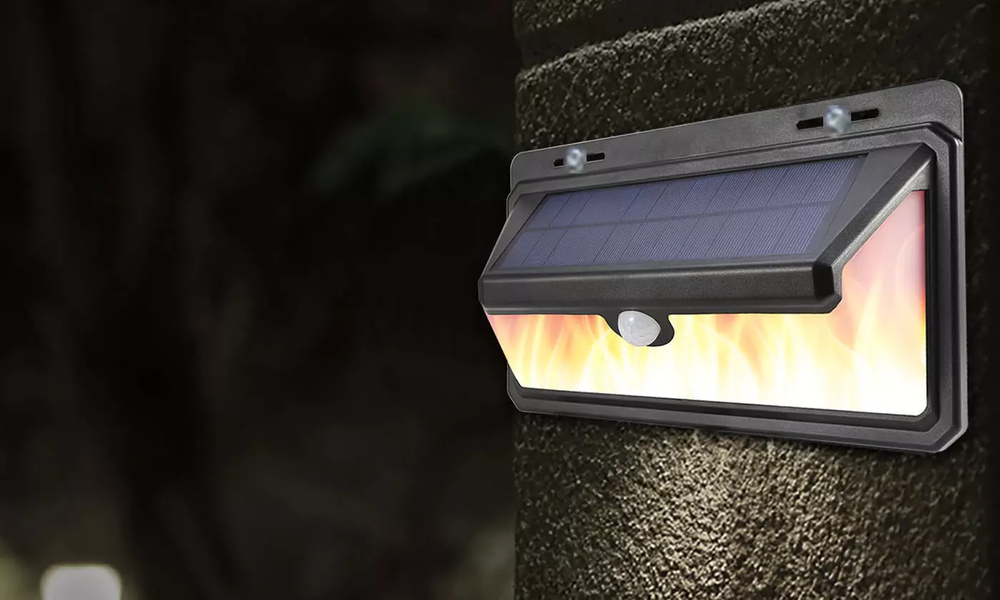 iMounTEK Outdoor Ultra-Bright 158-LED Solar Motion Sensor Flame Wall Light - Primary Image
